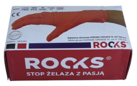 Rooks Wegwerphandschoenen oranje Maat M, set van 100 OK090004