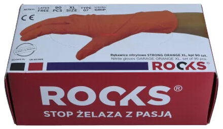 Rooks Wegwerphandschoenen oranje, Maat XL, set van 90 stuks OK090006