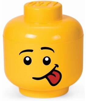 Room Copenhagen Opbergbox Iconic Hoofd Silly 24 cm, Geel - LEGO