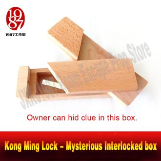 Room escape game prop Kong Ming Lock-Mysterieuze Vergrendeld box krijgen de aanwijzingen verborgen in de doos real- leven kamer takagism