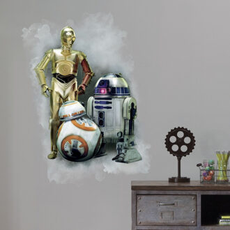 RoomMates Star Wars: The Force Awakens grote muursticker R2D2, C3PO en BB-8
