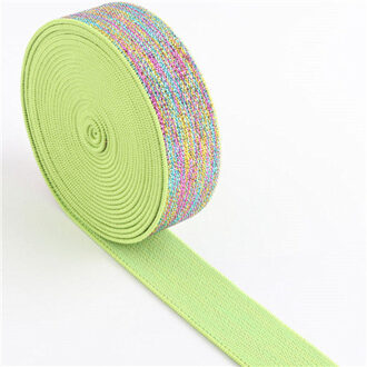 Rooster Elastische Bands 25MM Streep Elastische Lint voor Hoofddeksels Kleding Tassen Broek Rubber Singels DIY Naaien Accessoires gillter groen