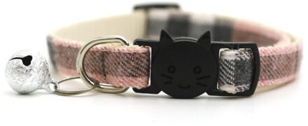 Rooster Kat Kraag Met Bel Voor Kitten Leuke Canvas Kat Halsbanden Met Bell Abs Gespen Verstelbare Puppy Ketting Huisdier Kat accessoires Roze