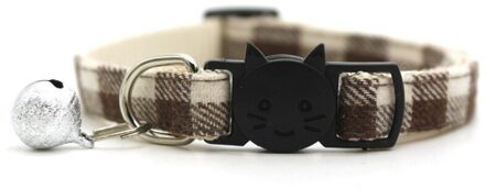 Rooster Kat Kraag Met Bel Voor Kitten Leuke Canvas Kat Halsbanden Met Bell Abs Gespen Verstelbare Puppy Ketting Huisdier Kat accessoires wit