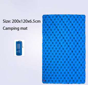 Rooxin Ultralight Camping Mat Opblaasbare Matras 2 Mensen Slapen Pad Waterdicht Pad Verdikte Camping Mat Air Opblaasbare Zak blauw