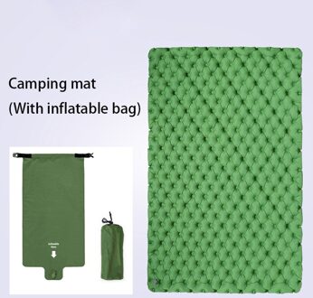 Rooxin Ultralight Camping Mat Opblaasbare Matras 2 Mensen Slapen Pad Waterdicht Pad Verdikte Camping Mat Air Opblaasbare Zak groen met zak