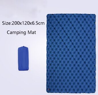 Rooxin Ultralight Camping Mat Opblaasbare Matras 2 Mensen Slapen Pad Waterdicht Pad Verdikte Camping Mat Air Opblaasbare Zak marine