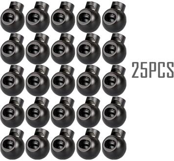 Rope Cord Locks 25pcs Clip Ends Round Ball Shape Luggage Lanyard Stopper Sliding DIY Clothes Mask Accessories Handmade Tools Q3 25stk