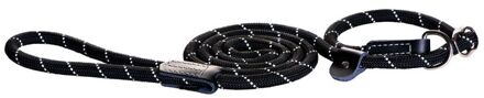 Rope Jachtlijn - Halsband Hond - Zwart - Nylon - Medium - 180 cm