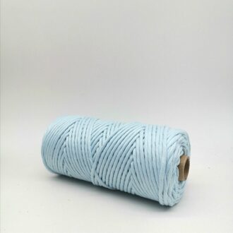 Ropemate Premium Zachte Katoenen Koord 3Mm 100M - 1 Enkele Streng Gekleurde Elastische 3Mm Touw baby blauw