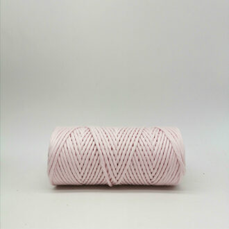 Ropemate Premium Zachte Katoenen Koord 3Mm 100M - 1 Enkele Streng Gekleurde Elastische 3Mm Touw baby roze