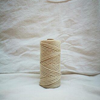 Ropemate Premium Zachte Katoenen Koord 3Mm 100M - 1 Enkele Streng Gekleurde Elastische 3Mm Touw Wheat