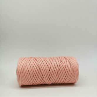 Ropemate Premium Zachte Katoenen Koord 3Mm 100M - 1 Enkele Streng Gekleurde Elastische 3Mm Touw zalm roze