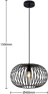 Rosalea hanglamp, koper zwart, geborsteld koper