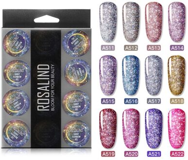 Rosalind Gel Nagellak Set 12 Stks/set Rainbow Shiny Gel Manicure Set Glitter Acryl Nail Kit Vernis Alle Voor Manicure RFTC12-12