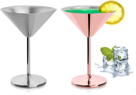 Rose 100-200ml Metal Goblet 304 Stainless Steel Martini Cocktail Wine Glass Cup Bar Family Silver Copper-Colored Gemini Wine Cup