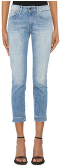 Rose Cropped Denim Jeans Dondup , Blue , Dames - W26,W25,W27,W30,W28