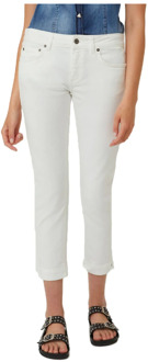 Rose Cropped Slim Fit Jeans Dondup , White , Dames - W29,W28,W25,W30