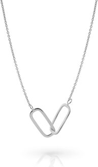 'Rose' Dames 925 Sterling Zilveren Set: Ketting + Oorbellen - Zilver SET-7561 - One Size