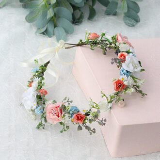 Rose Garland Hoofddeksels Kleurrijke Hoofdband Bruiloft Accessoires Haar Bruid