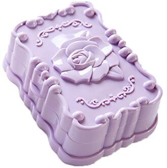 Rose Gesneden Dubbele Zeepkist Badkamer Met Deksel Zeepkist Stofdicht Afgevoerd Droog Creatieve Reizen Draagbare Zeep Kleine Doos Zeep doos paars