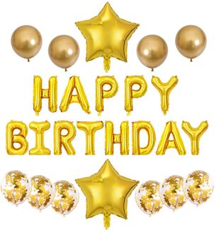 Rose Gold Bruiloft Verjaardag Ballonnen Gelukkige Verjaardag Brief Folie Ballon Baby Shower Anniversary Event Party Decor Supplies goud