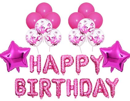 Rose Gold Bruiloft Verjaardag Ballonnen Gelukkige Verjaardag Brief Folie Ballon Baby Shower Anniversary Event Party Decor Supplies roze