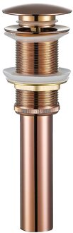 Rose Gold Fles Val Ronde Sifon Massief Messing P-TRAP Badkamer Ijdelheid Wastafel Pipe Afval Messing Pop Up Afvoer Met Over flow. 83008RG
