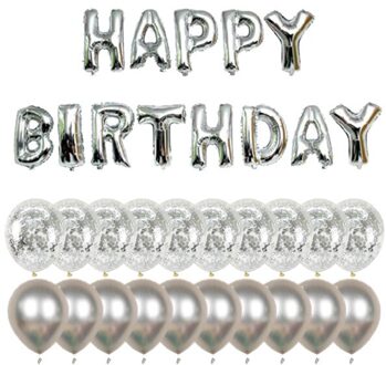 Rose Gold Gelukkige Verjaardag Ballonnen 16 Inch Letters Banner Verjaardagsfeestje Decoraties En Benodigdheden Voor Meisjes En Vrouwen Zilver