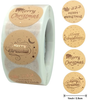 Rose Gold Merry Christmas Stickers Scrapbook 1inch 100-500pcs Sealing Label Stickers For Party DIY Packaging Stationery Stickers