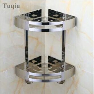 Rose Gold Rvs Badkamer Zeepbakje Bad Douche Plank Bad Shampoo Houder Mand Houder hoekplank dubbele chromium