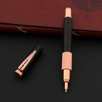 Rose Golden Rollerball Pen Metalen Inkt Pen Elegante Handtekening Leuke Pen Briefpapier Kantoor Schoolbenodigdheden Schrijven blauw