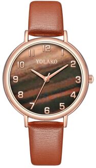 Rose Goud Groen Dames Horloge Ins Populaire Arabisch Cijfer Dameshorloge Unieke Malachiet Leer Mode Vrouwen Horloge 06