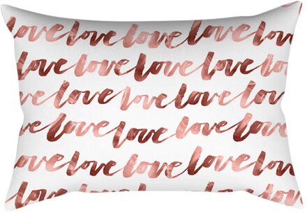 Rose Goud Roze Kussenhoes Vierkante Kussensloop Home Decoratie (30Cm * 50Cm)