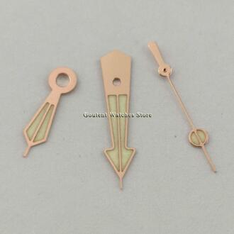 Rose Gouden Horloge Handen Groene Lichtgevende Horloge Hand Fit NH35 NH36 Beweging