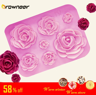 Rose Mold DIY Flower Baking Silicone Cake Decorating Tool Pastry Fondant Sugarcraft Mould Chocolate Biscuits Cookies Kitchen