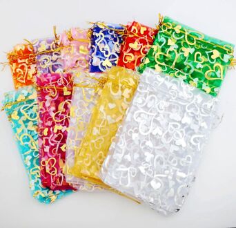 Rose Organza Tassen Sieraden Pouches Candy Bag GB032 11 Kleuren 13X18cm