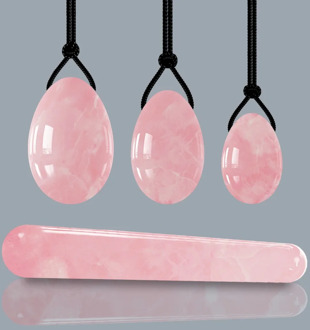 Rose Quartz Drilled Natural Amethyst Yoni Egg Pelvic Exercise Jade Egg Tightening Vaginal Muscle Firming Massage Crystal Ball