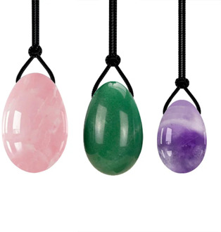 Rose Quartz Yoni Eggs Natural Stone Amethyst Jade Egg Set Vaginal Tightening Yoni Egg Kegel Exerciser Vaginal Massage Jade Eggs