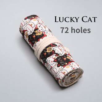 Rose Schedel 36/48/72 Gaten Canvas Roll Pen Gordijn Potlood Bag Case Make-Wrap Houder Opslag Pouch Schoolbenodigdheden 72 holes