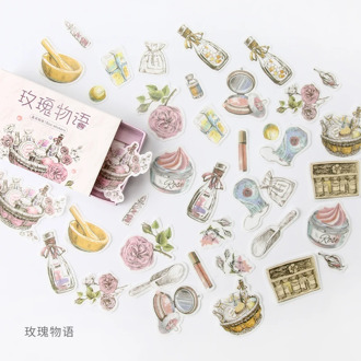 Rose Story Flower Decorative Stationery Stickers Scrapbooking DIY Diary Album Stick Lable