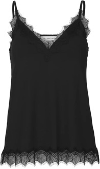 Rosemunde Strap top met lace black Zwart - 40