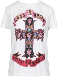 Roses Guns'n'Roses Print Katoenen T-shirt Aniye By , White , Dames - L,Xs