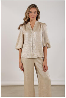 Rosie blouse shiny nks02140 Beige - M