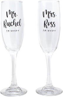 Ross and Rachel Champagne Flutes
