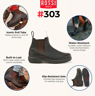 Rossi 303 Endura bruin lederen Chelsea-laarzen - EU 37 / UK 4