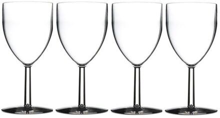 Rosti Mepal Wijnglazen - 4x - kunststof - 300 ml - 8 x 16 cm - outdoor/camping
