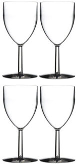 Rosti Mepal Wijnglazen - 4x - kunststof - 300 ml - 8 x 16 cm - outdoor/camping