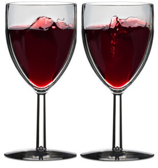 Rosti Mepal Wijnglazen - 4x - kunststof - 300 ml - 8 x 16 cm - outdoor/camping