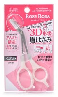 Rosy Rosa 3D Scissors with Eyebrow Comb 1 pc